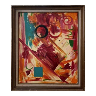 Dick Wray Original Abstract Expressionist Oil Painting 1986 For Sale
