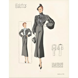 Vintage Art Deco French Fashion Print For Sale