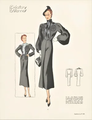 Vintage Art Deco French Fashion Print