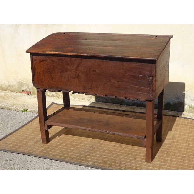 A very old, entirely pegged piece of solid oak furniture. Originally a dish rack, used to store, drain, and hold dishes...