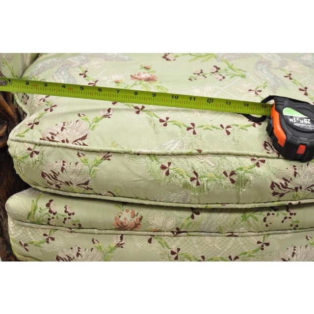 Antique Italian Regency Swan Carved Walnut French Victorian Club Lounge Chair For Sale - Image 11 of 18