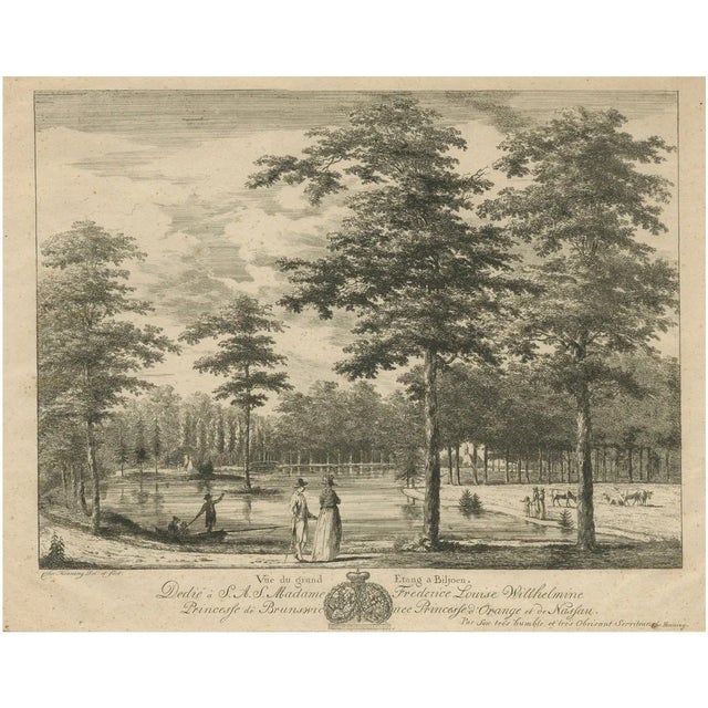 Boving, Grand Pond at Biljoen, Dedicated to Princess Wilhelmina, 1790, Print For Sale