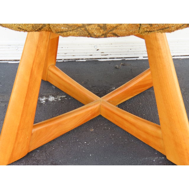 Heywood Wakefield Solid Maple Vanity Makeup Table and Swivel Stool 6615 For Sale - Image 15 of 18