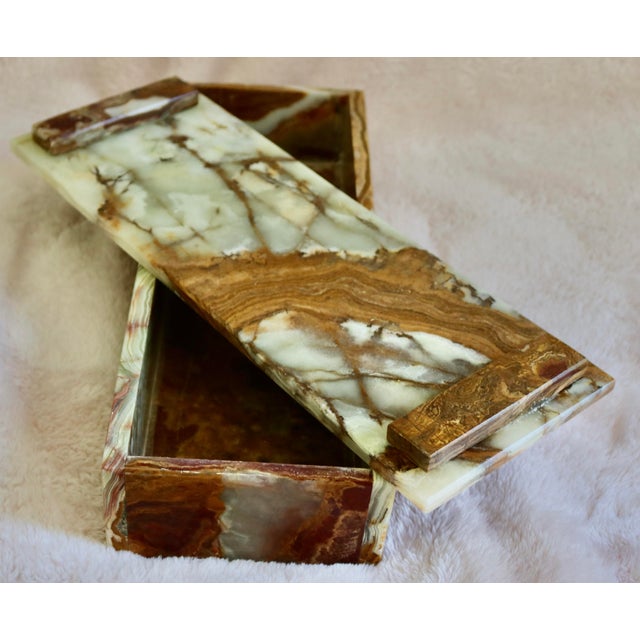 Italian Crafted Marble Jewelry Storage Box For Sale - Image 4 of 5