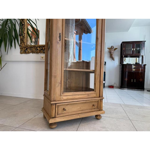 Rustic Display Cabinet with Glass For Sale - Image 10 of 12