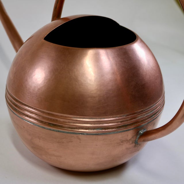 Metal Vintage Round Long Spout Copper Watering Can by Smith and Hawken For Sale - Image 7 of 14