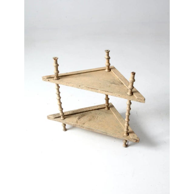 Wood Antique Victorian Spool Folk Art Stand For Sale - Image 7 of 11
