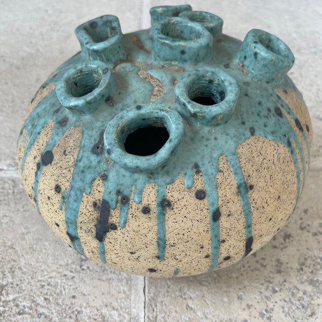Ceramic Vase Pique Flowers France, 1960s For Sale In Miami - Image 6 of 8