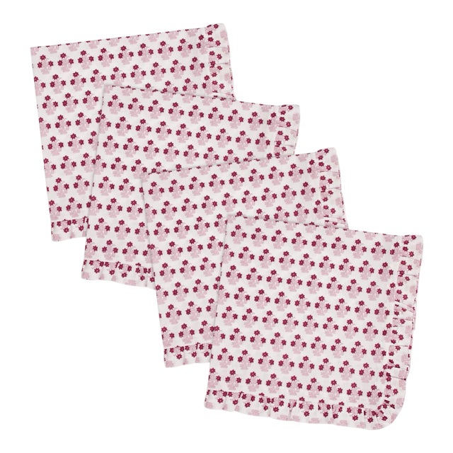 Abigail Ruffled Dinner Napkins- Set of 4 For Sale