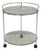 Vintage Mid Century Modern Chrome Round Glass 2 Tier Rolling Bar Cart Side Table For Sale