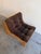 1970s Brutalist Solid Wood Lounge Chair With Corduroy Upholstery 1970s For Sale - Image 5 of 10