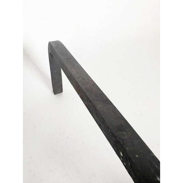 1960s Andirons in Cast Iron and Brass, Black and Gold, France, 1960s, Set of 2 For Sale - Image 5 of 12