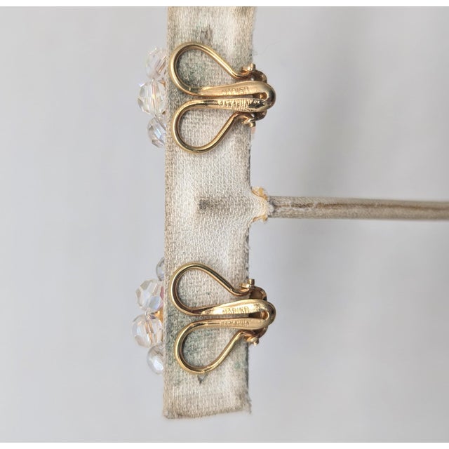 Metal Vintage 1960s Signed Napier Goldtone Filigree Aurora Borealis Clip Earrings- 2 Pieces For Sale - Image 7 of 7