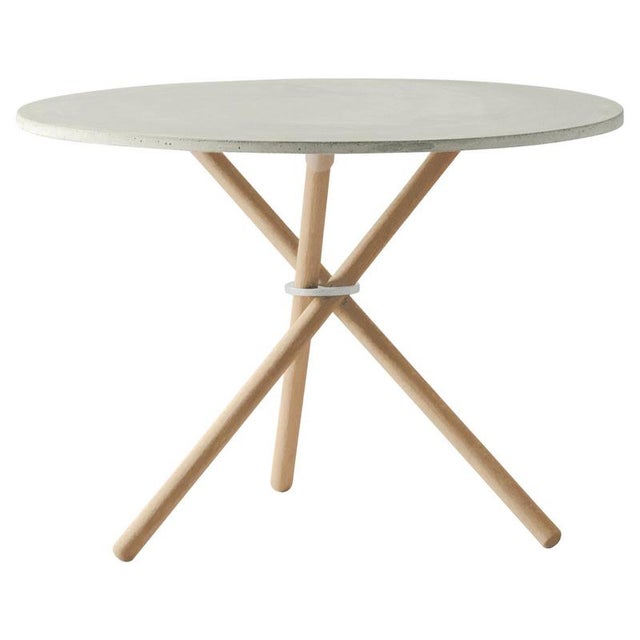 Wood Daphne Coffee Table with Light Concrete Top and Light Oak Legs by Eberhart Furniture For Sale - Image 7 of 7