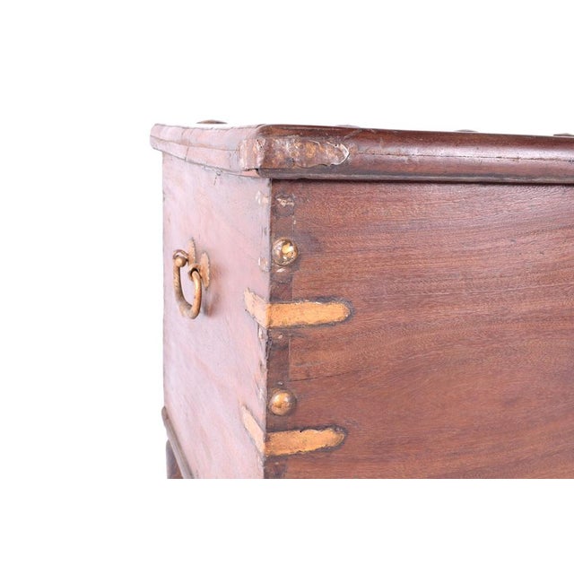 Antique Trunk in Sucupira with Original Metals, 1890s For Sale - Image 4 of 8