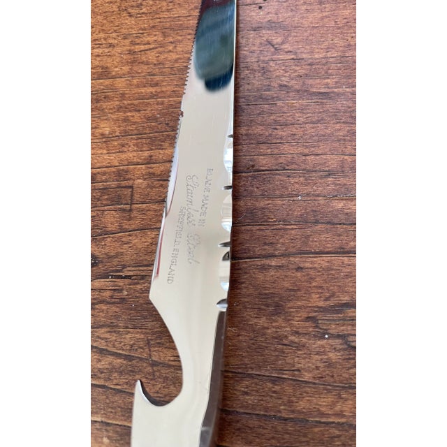 Mid-Century Modern Vintage Maxwell Phillips Mid-Century Modern Brass & Stainless Steel Crown Cheese Knife For Sale - Image 3 of 7