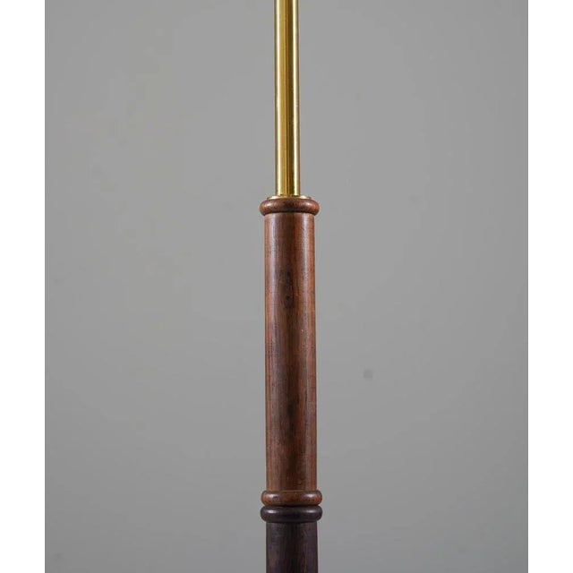 Scandinavian Midcentury Floor Lamp in Brass and Wood attributed to Falkenbergs, Sweden, 1960s For Sale - Image 6 of 9