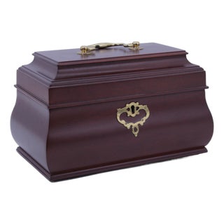 Virginia Metalcrafters Mahogany Rectangular Tea Caddy Jewelry Box For Sale