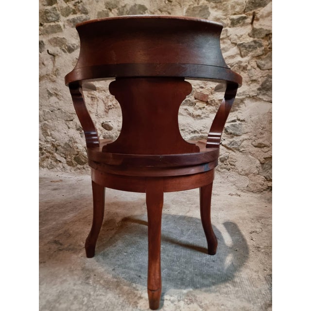 Antique Early 20th Century Swivel Desk Chair in Walnut For Sale - Image 15 of 18