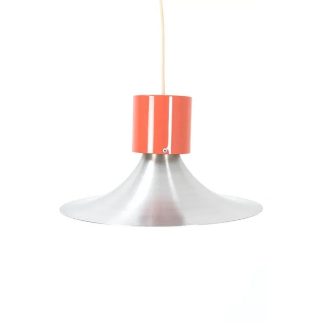 Orange Pendant Lamp with Orange Detail For Sale - Image 8 of 8