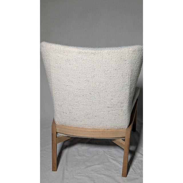 Mid-Century Modern Verellen Fernando Wing Chair in Ivory Bouclé on Ash Base For Sale - Image 3 of 12