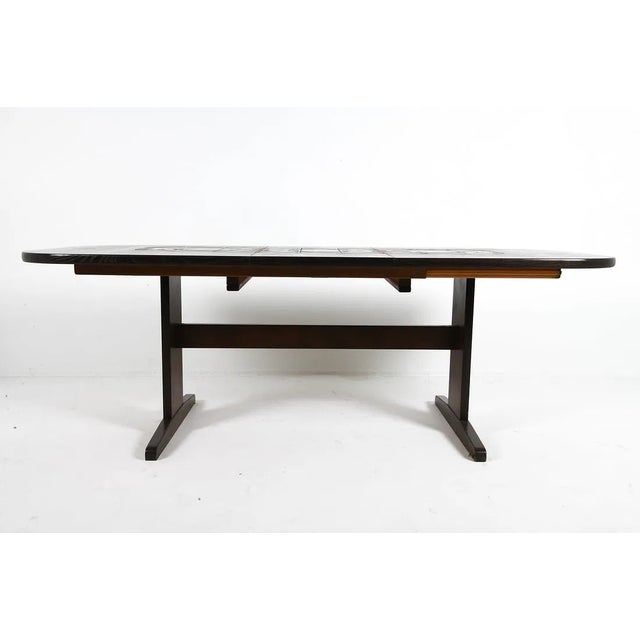 1960s 1960s Danish Oak and Tile Dining Table With Leaf by Poul H. Poulsen For Sale - Image 5 of 13