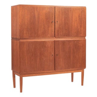 Mid-Century Scandinavian Teak Wood Storage Cabinet in the Style of Afdal For Sale