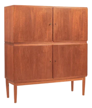 Mid-Century Scandinavian Teak Wood Storage Cabinet in the Style of Afdal