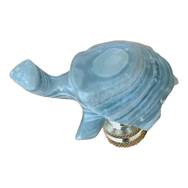 1970s Agate Stone Turtle Lamp Finial For Sale