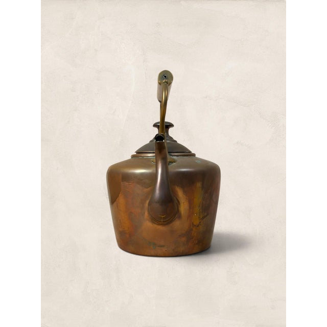 Antique English Copper Kettle With Brass Handle Circa 1900 For Sale - Image 4 of 8