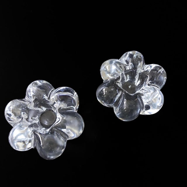 Small Crystal Candleholders from Orrefors, Sweden, Set of 2 For Sale - Image 3 of 5