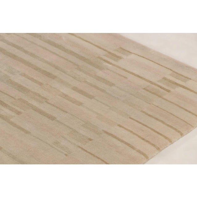2020s Rug & Kilim's Plush Textural Rug in Mohair With Beige Geometric Designs For Sale - Image 5 of 11