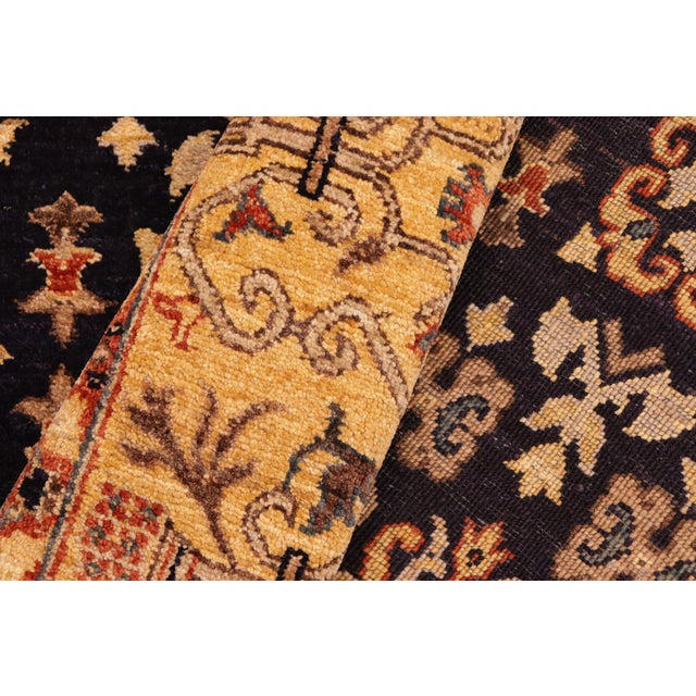 Blue Oriental Ziegler Blue Gold Hand-Knotted Wool Rug - 6'2'' X 8'11'' For Sale - Image 8 of 8