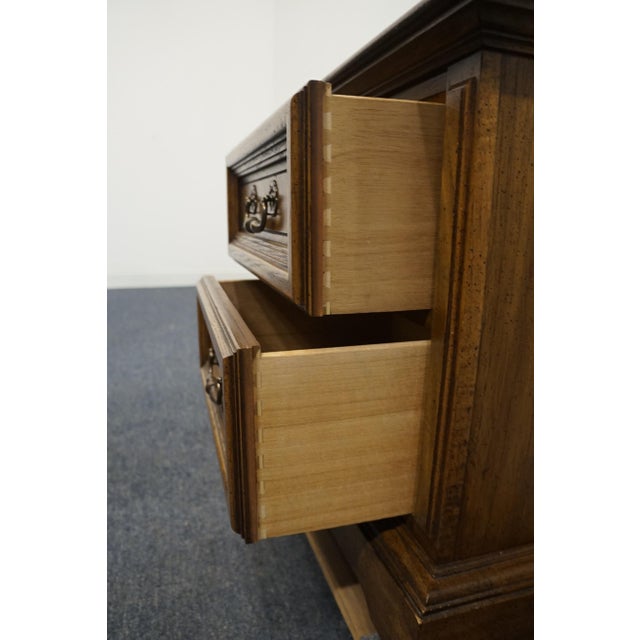 Dixie Furniture Solid Pecan Spanish Mediterranean Style 26" Two Drawer Nightstand 500-621 For Sale - Image 9 of 12