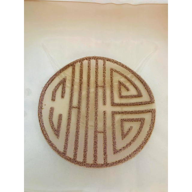 Mid-Century Modern Mid-Century Platter With Asian-Inspired Insignia For Sale - Image 3 of 12