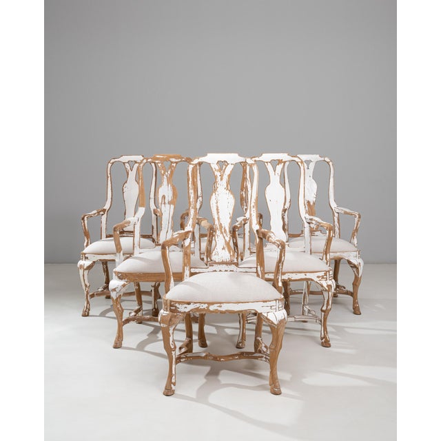 20th Century Swedish Rococo Revival Wood Patinated Dining Chairs - Set of 3 For Sale - Image 18 of 18