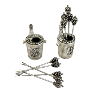 Spanish Wine Theme Pewter Cocktail Picks
