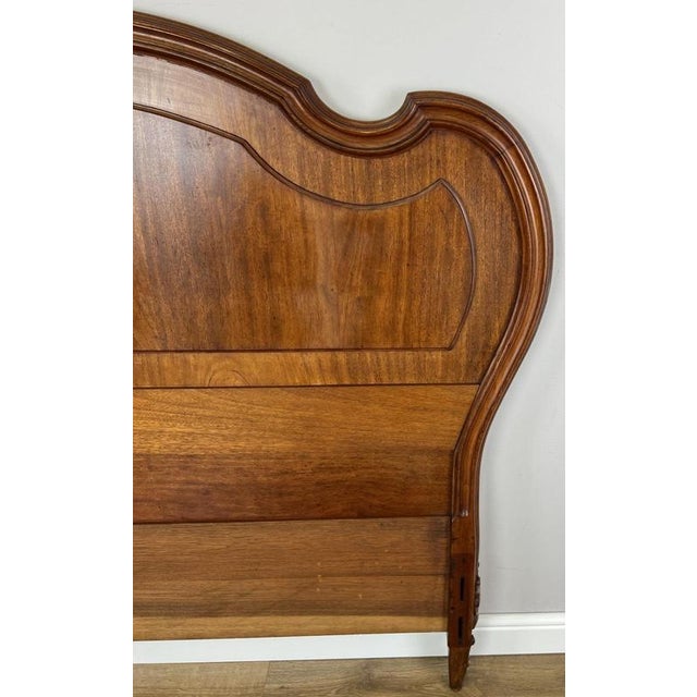 Gold Antique French Walnut Double Bed Carved Headboard For Sale - Image 8 of 12