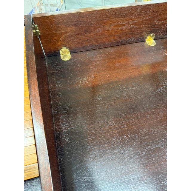 Edward Wormley Edward Wormley for Dunbar, Rosewood and Mahogany Rolltop Desk For Sale - Image 4 of 12