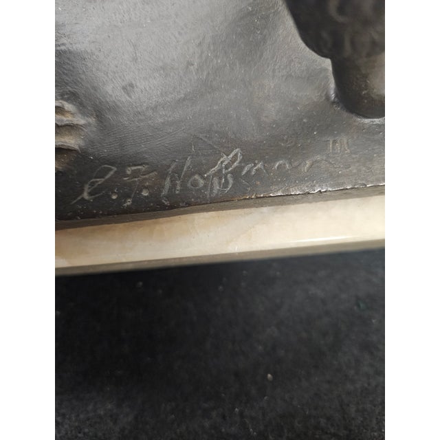 1960s Signed 13" Bronze of a Poodle by Edward Fenno Hoffman III Pafa Mounted on Marble For Sale - Image 5 of 7