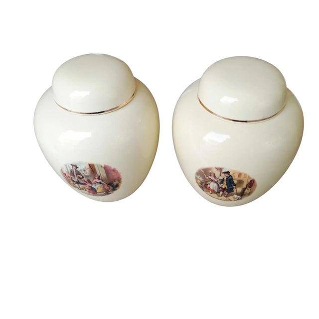 Crown Devon Fieldings Porcelain Potiches, 1920s, Set of 2 For Sale - Image 3 of 9