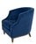 Tufted, Barrel-Style Armchair Upholstered in a Royal Blue Velvet Fabric. This beautiful piece features a high, wraparound...