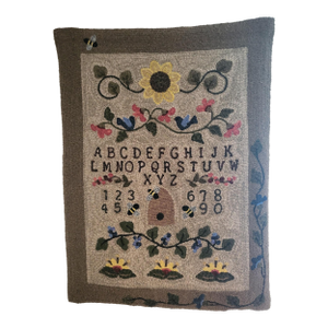 Sampler - Hand Hooked by Designer, Sheila Arbogast - 100% Wool / Linen Backing