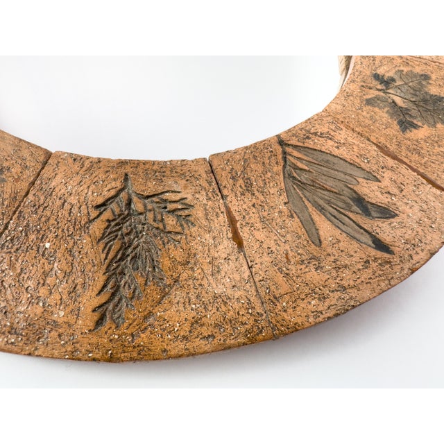 Roger Capron Terracotta Botanical Tile Mirror in the Style of Roger Capron, France For Sale - Image 4 of 13