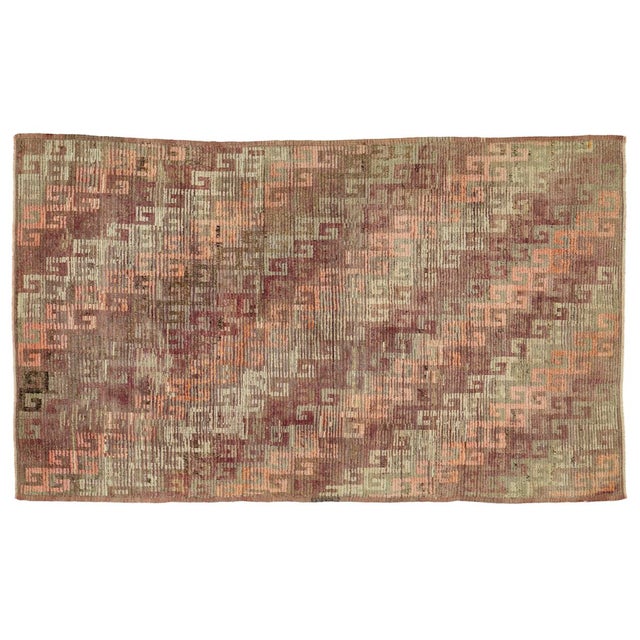 Schumacher Vintage Turkish Rug With Greek Key Design For Sale - Image 4 of 4