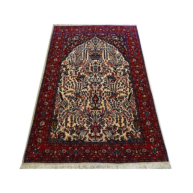 Vintage Sarough Ghiasabad Mihrab Rug, 1950s For Sale - Image 11 of 12