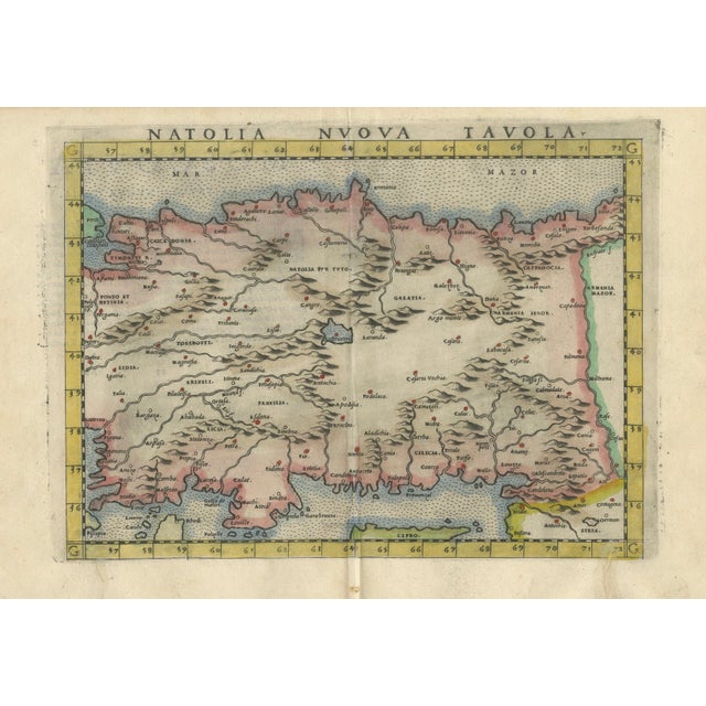 Renaissance Map of Anatolia Nuova Tavola, Italy, 1598 For Sale - Image 4 of 10