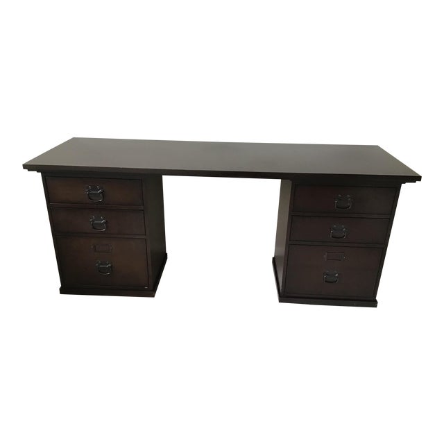 Pottery Barn Bedford Espresso Brown Rectangular Desk Chairish