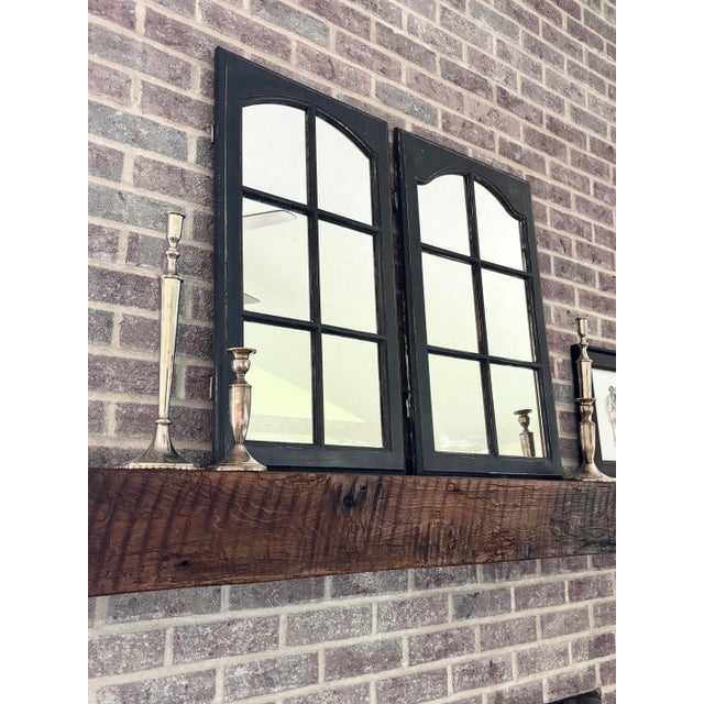 High-end decorative statement accent mirrors crafted from genuine vintage window panes fitted with custom mirror inserts....