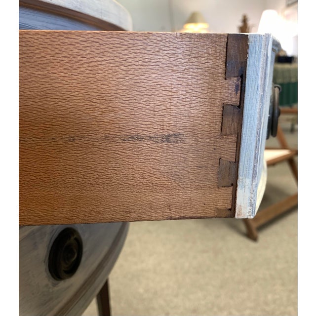 Brown Mahogany Demilune Bow Front Console Table With Drawers For Sale - Image 8 of 9